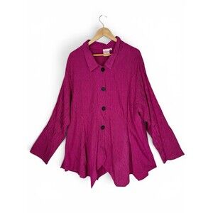 VTG Mill Valley NEW Old Stock Vivid Pink Striped Hobo Tunic Top Shirt Lagenlook